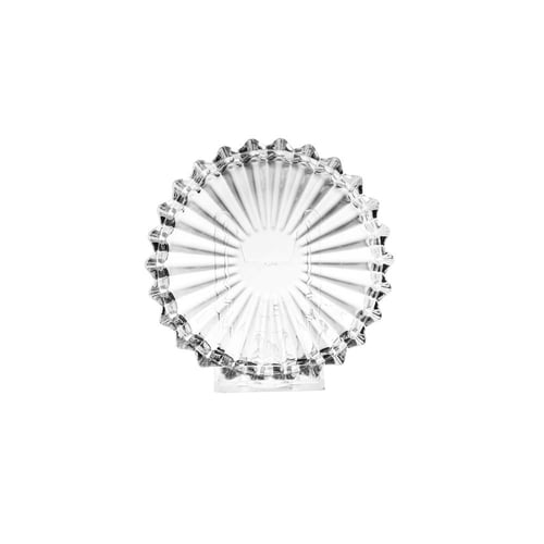 طقم تمريات وصحون حلا زجاج مخطط مقاس 13 سم بغطاء شف...