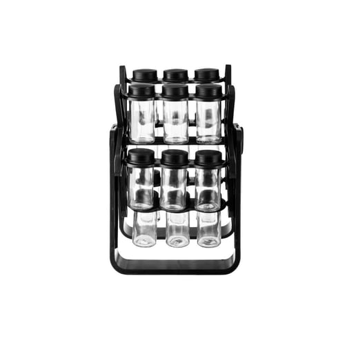 منظم علب البهارات والتوابل دائري 18 علبة متحرك 360...