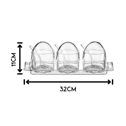 طقم علب بهارات اكريلك سكوالو 3 قطعة مع تبسي اكريلك...