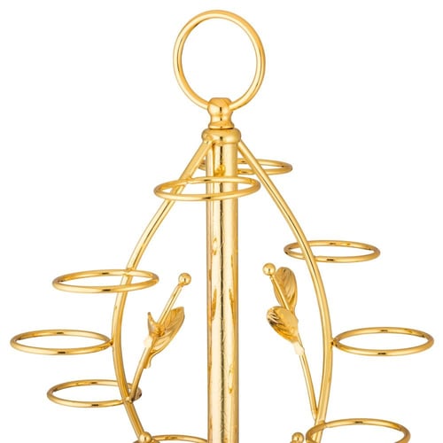 شيالة فناجين قهوة سعودي معدن ذهبي 12 خانة