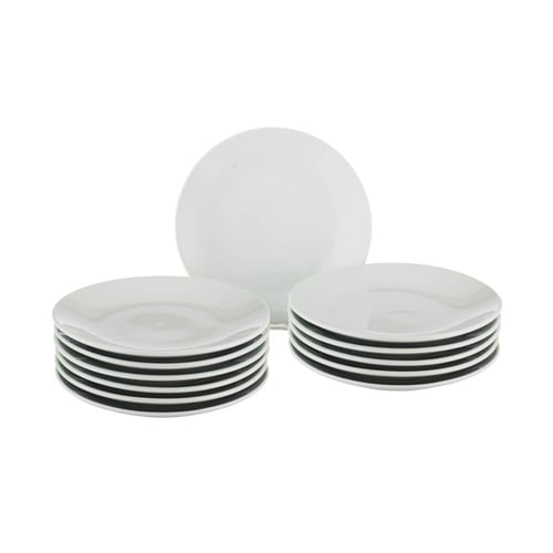 طقم صحون ايدام غويط بورسلان ابيض فاخر مدور مقاس 15...