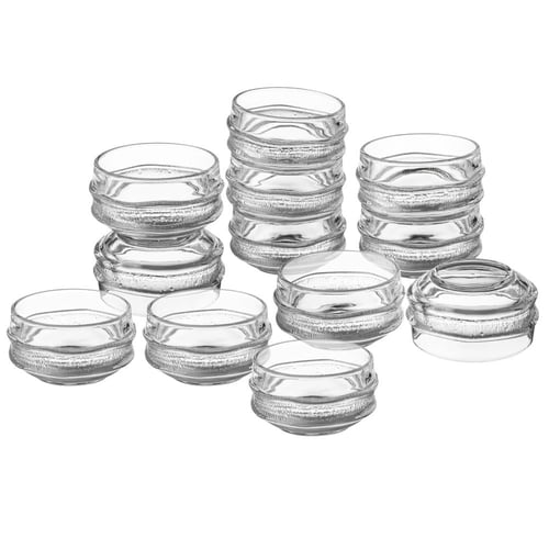 زبادي حلا زجاج مدور شفاف مزخرف مقاس 9*5 سم 12 قطعة...