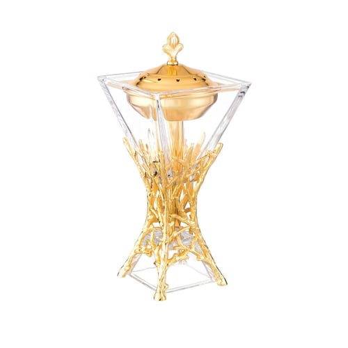 مبخرة معدن ديكور اغصان شجرة ذهبي