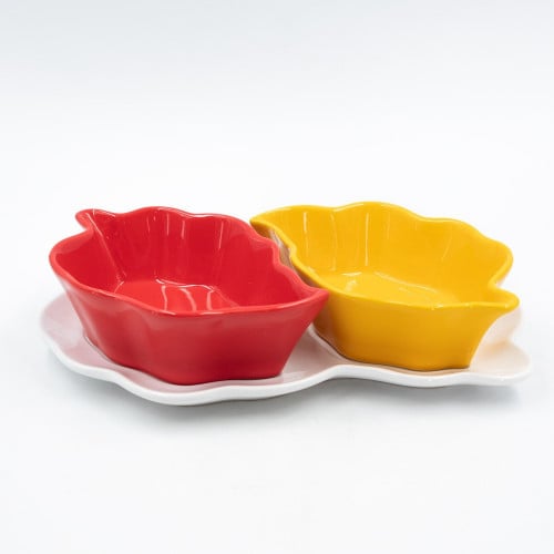 صحن مكسرات ملون 3 قطعة