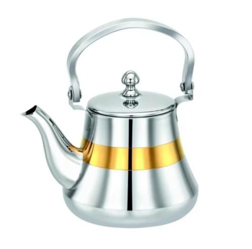 براد شاي استيل هندي 1.6 لتر فضي ذهبي