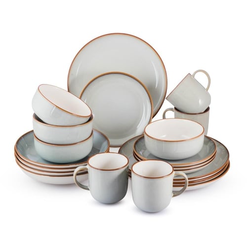 طقم عشاء بورسلان فاخر 20 قطعة رمادي 4 اشخاص