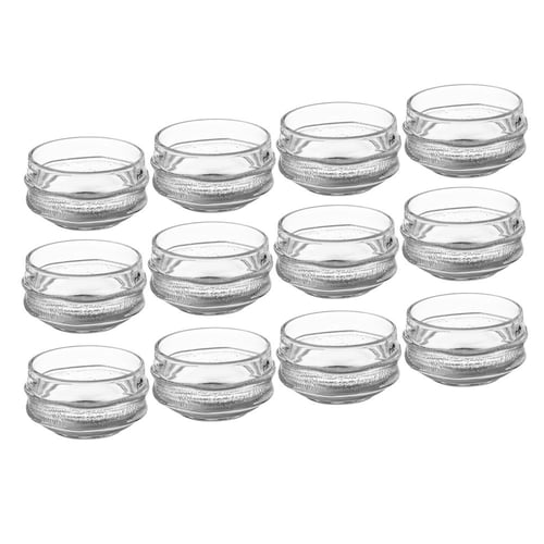 زبادي حلا زجاج مدور شفاف مزخرف مقاس 9*5 سم 12 قطعة...