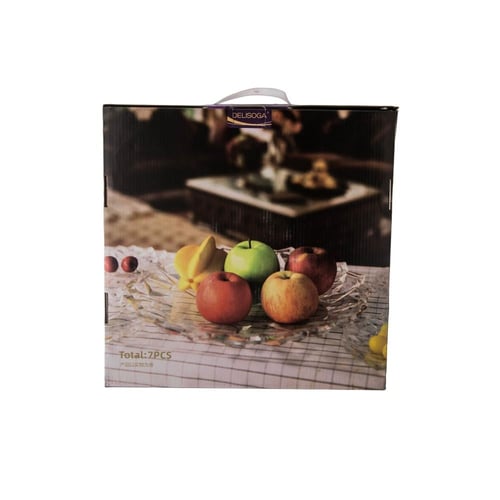 طقم كيك زجاج الجوهرة محجر 7 قطعة