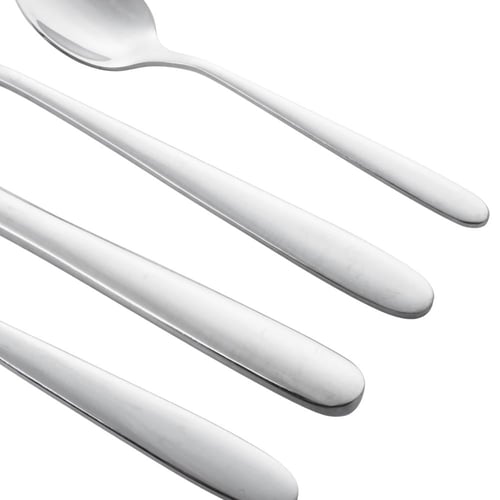 طقم ملاعق خدمة 30 قطعة استيل سادة مع استاند