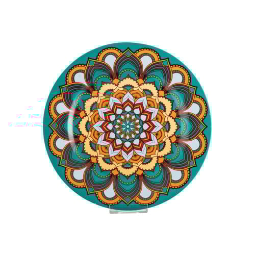 صحن تقديم بورسلان مسطح مزخرف مقاس 26 سم 1 قطعة