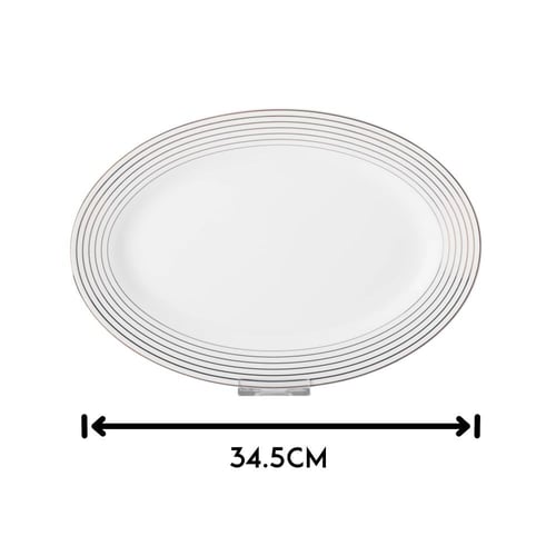 سرفيس رز بورسلان ابيض مخطط مقاس 34*23 سم 1 قطعة