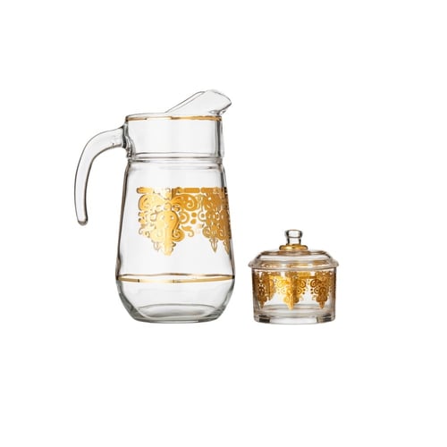 طقم كريستال تركي 75 قطعة ذهبي