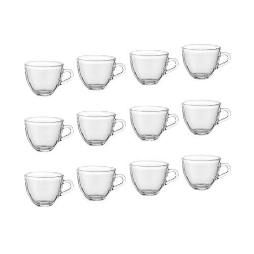 فناجين اسبريسو زجاج 75 مل سادة 12 قطعة