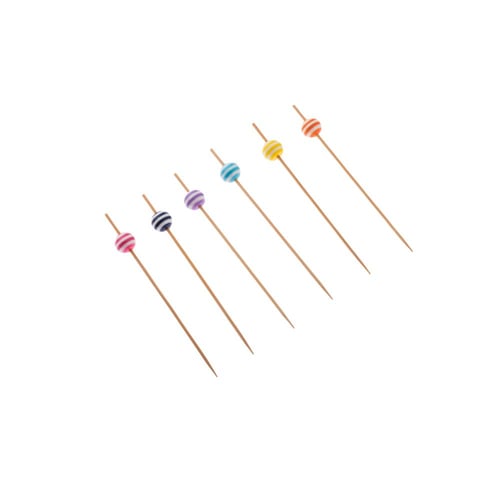 اعواد تمر وحلى خشب بمقبض خرز ملون 25 قطعة