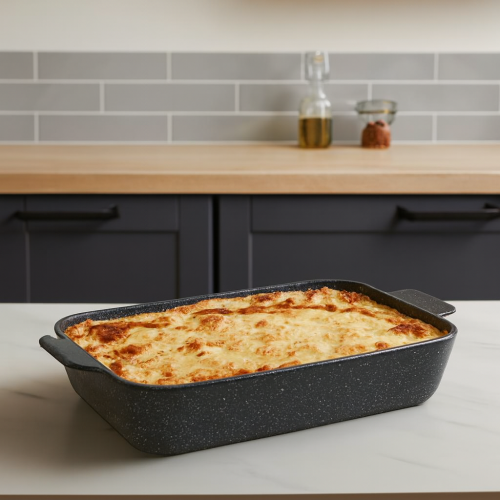 لاهويا صينية فرن جرانيت مستطيل رصاصي مقاس 31 سم 3....