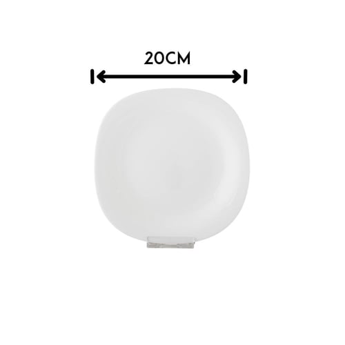 طقم صحون حلا مسطح اركوبال ابيض مربع 6 قطعة مقاس 20...