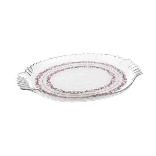 Pasabahce صينية تقديم زجاج تركي بيضاوي ارضية طباعة...