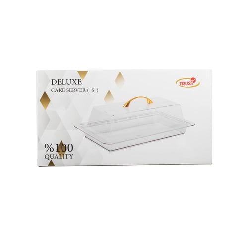 حافظة كيك ومعجنات اكريلك شفاف بغطاء مقاس 40*22 سم