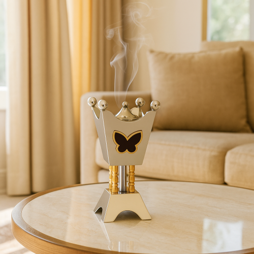 مبخرة رقة نيكل وذهبي