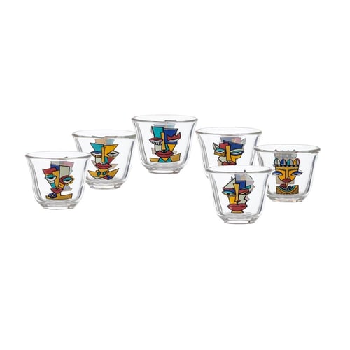 فناجين قهوة سعودي زجاج بيكاسو 6 قطعة