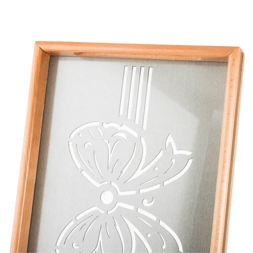 طقم صواني خشب 2 قطعة ارضية مزخرفة مع طبقة عازلة اك...