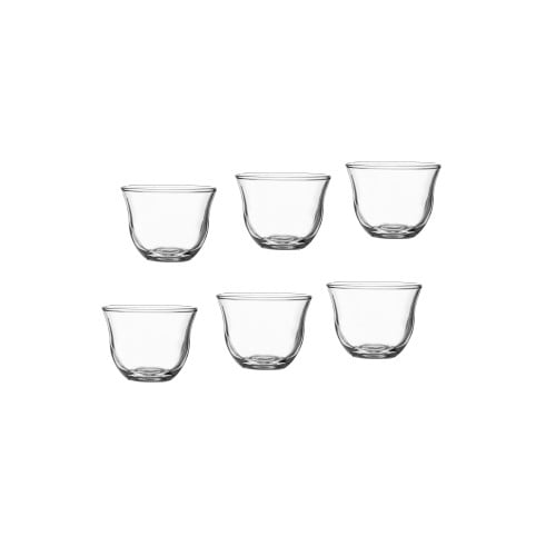 فناجين قهوة سعودي زجاج تركي 6 قطعة 60 مل