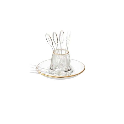 حامل مع شوك تمر اكريلك شفاف ذهبي