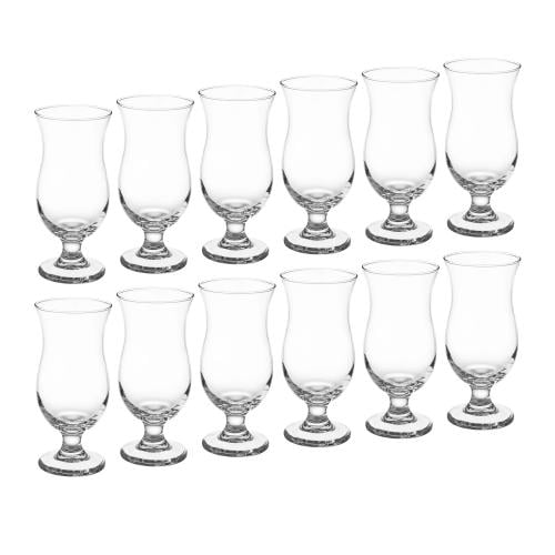 طقم كاسات عصير وكوكتيل زجاج شفاف 12 قطعة