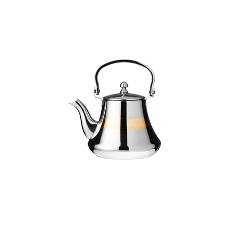 براد شاي استيل هندي 1.6 لتر فضي ذهبي