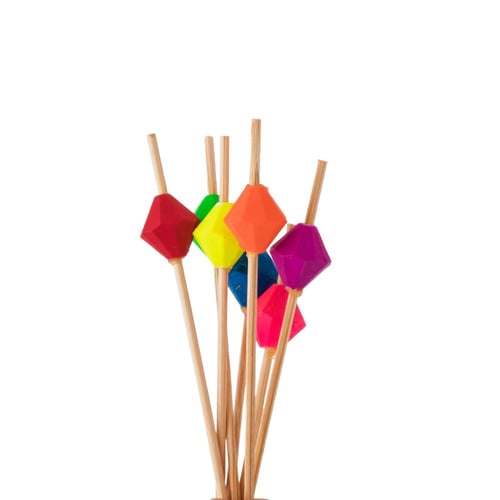 اعواد تمر وحلى خشب بمقبض خرز ملون 25 قطعة