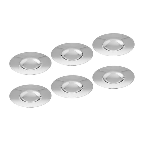 اطباق شاي استيل سادة 6 قطعة مقاس 12 سم استيل هندي