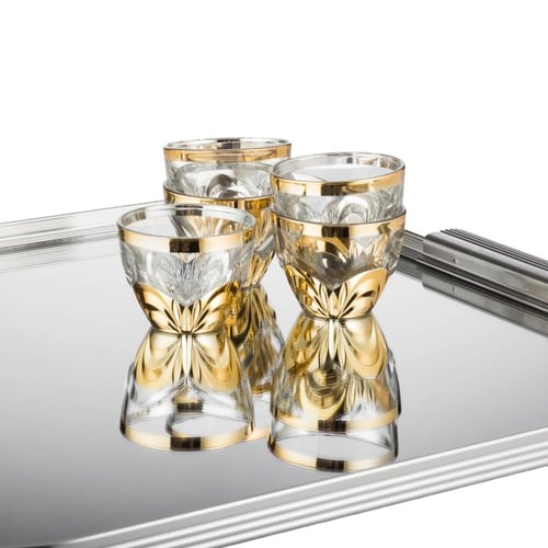 صينية تقديم معدن نيكل فاخر مربعة مقاس 35*35 سم