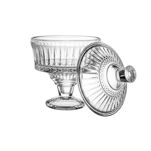 تمرية زجاج كبيرة بقاعدة مخطط