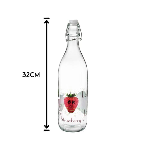 قارورة زجاج بغطاء ضغط ديزاين فراولة