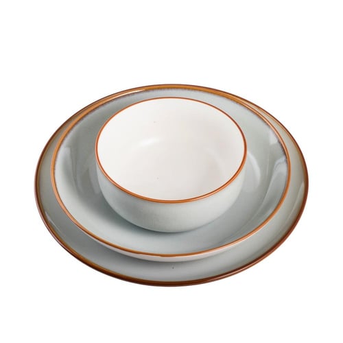 طقم عشاء بورسلان فاخر 20 قطعة رمادي 4 اشخاص