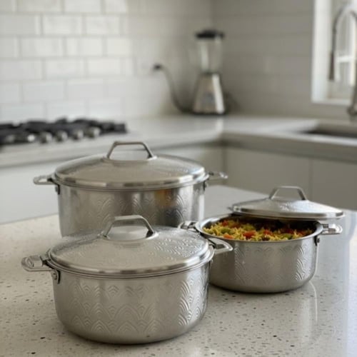 طقم حافظات طعام Maxima هندي ستيل منقوش كامل مقاسات...