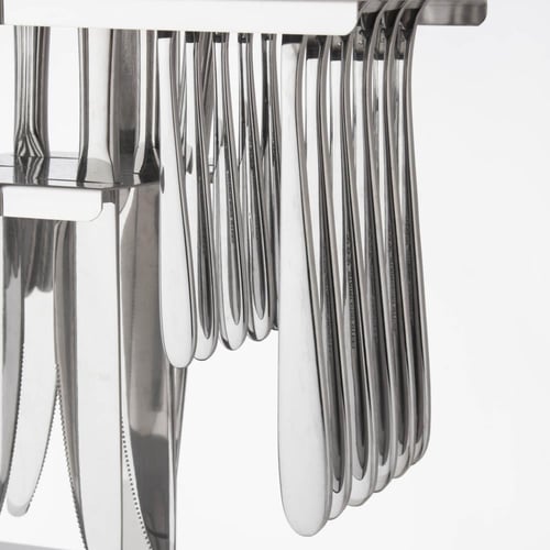 طقم ملاعق خدمة 30 قطعة استيل سادة مع استاند