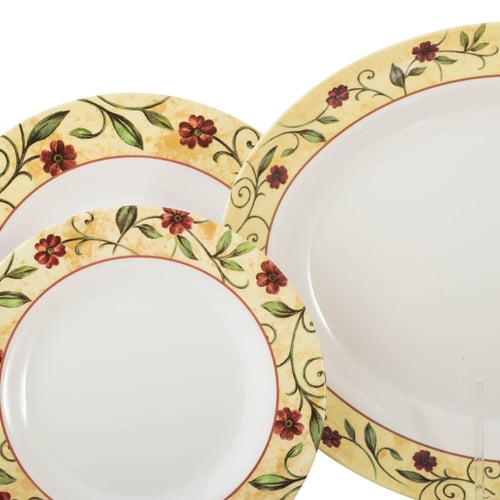 طقم عشاء ميلامين بنقشة ورد جوري 32 قطعة