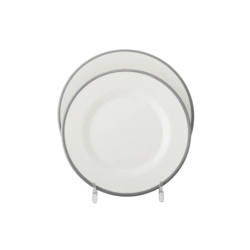 طقم عشاء ميلامين رمادي فاتح 57 قطعة 6 اشخاص