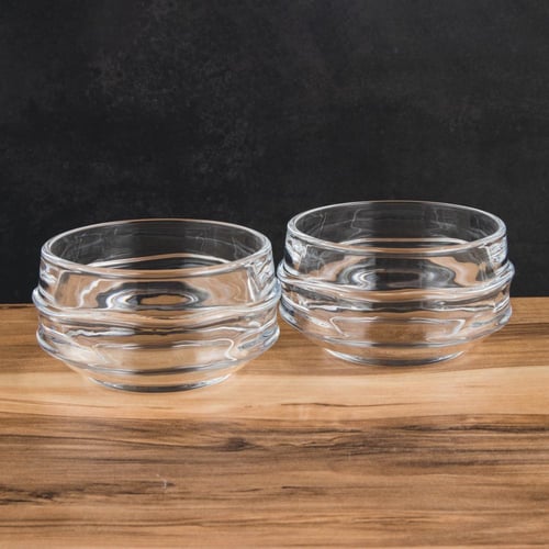 زبادي حلا زجاج مدور شفاف مقاس 9*5 سم 6 قطعة 215 مل