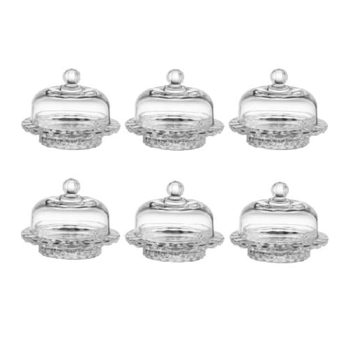 مطبقيات حلا ومكسرات زجاج شفاف سعة 90 مل 6 قطعة