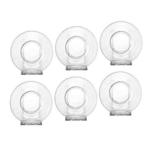 اطباق شاي زجاج مخطط 6 قطعة