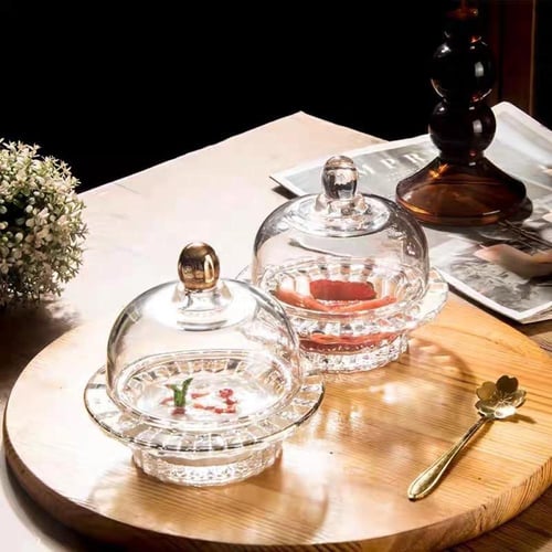 مطبقيات حلا ومكسرات زجاج شفاف سعة 90 مل 6 قطعة