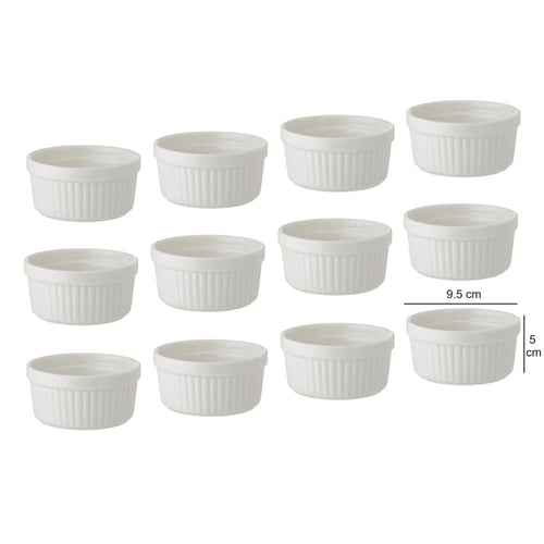 زبادي حلا بورسلان ابيض 12 قطعة