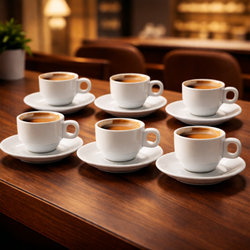 طقم فناجين قهوة وكابتشينو بورسلان ابيض 12 قطعة 80...