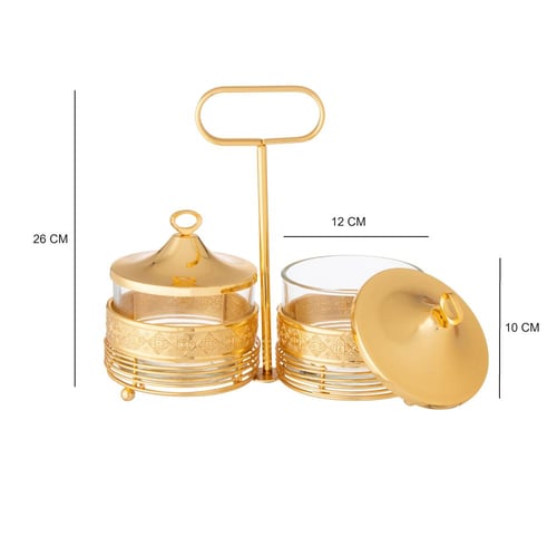 حامل حلاوة ذهبي ثنائي