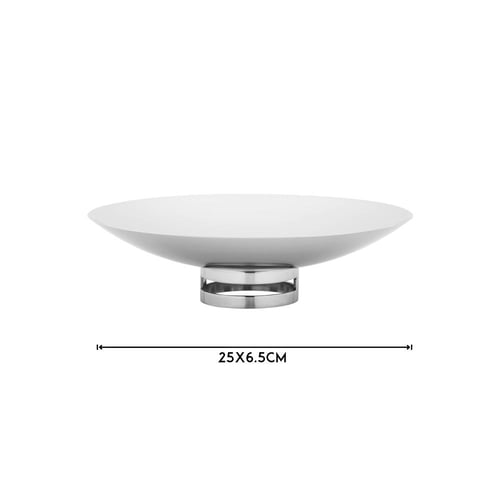 صحن تقديم الفواكه والحلويات معدن استيل لماع مدور م...