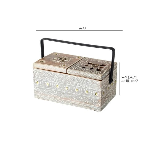 مبخرة مع علبة بخور خشب هندي مزخرف