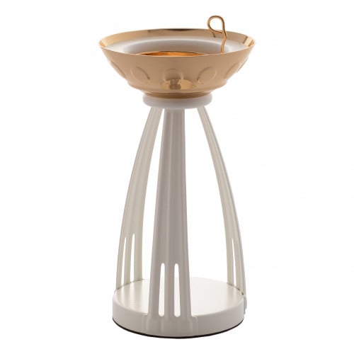 مبخرة معدن مجموعة الشعلة ابيض ذهبي