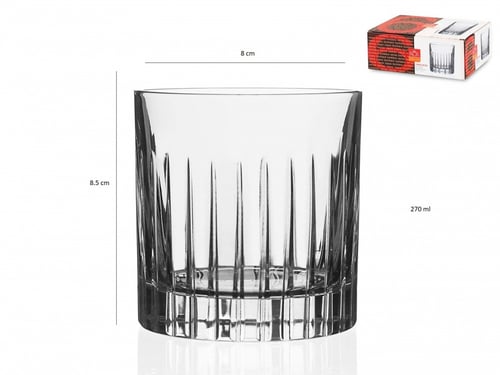 كاسات ماء قصير كريستال RCR ايطالي 270 مل 6 قطعة
